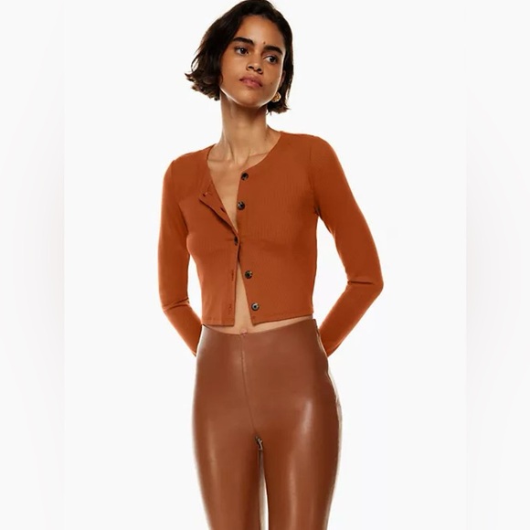 ARITZIA Wilfred Neptune Long sleeve Top Cardigan Rich Chestnut Large - Picture 5 of 11
